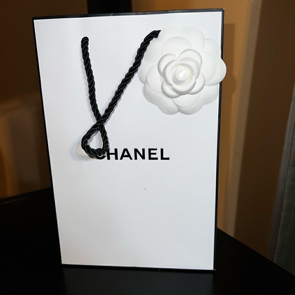 Authentic New Chanel Shopping Bag and Camellia